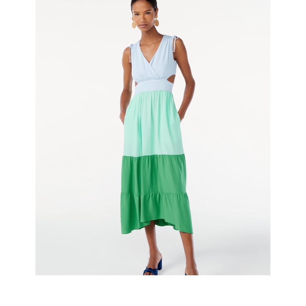 Colorblock Cut Out Dress